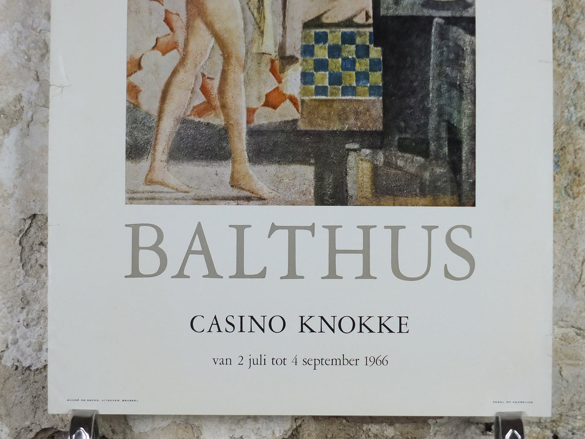 1966 Balthus Poster, La Phalène The Moth 1960, Casino Heist Knokke, Classical pre-Renaissance, artist gallery exhibition, wall art decor