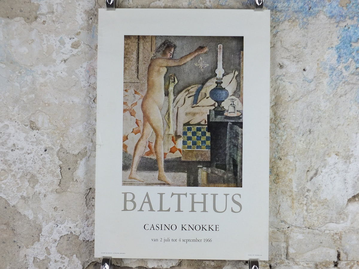 1966 Balthus Poster, La Phalène The Moth 1960, Casino Heist Knokke, Classical pre-Renaissance, artist gallery exhibition, wall art decor