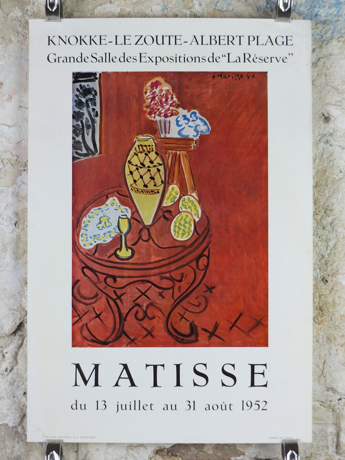 1952 Henri Matisse Poster, Interior in Venetian Red, Fauvism, Modernism, Post-Impressionism expressionism, gallery exhibition wall art decor