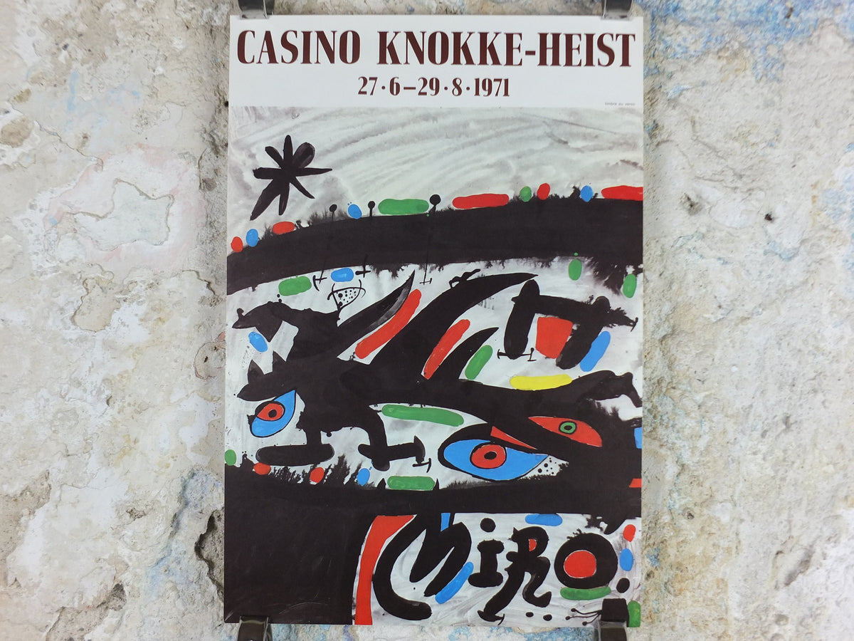1971 Joan Miro Poster, Red and Black Eyes, Knokke Casino, Dada Surrealism, modern art, gallery exhibition, wall art decor