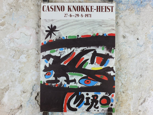 1971 Joan Miro Poster, Red and Black Eyes, Knokke Casino, Dada Surrealism, modern art, gallery exhibition, wall art decor