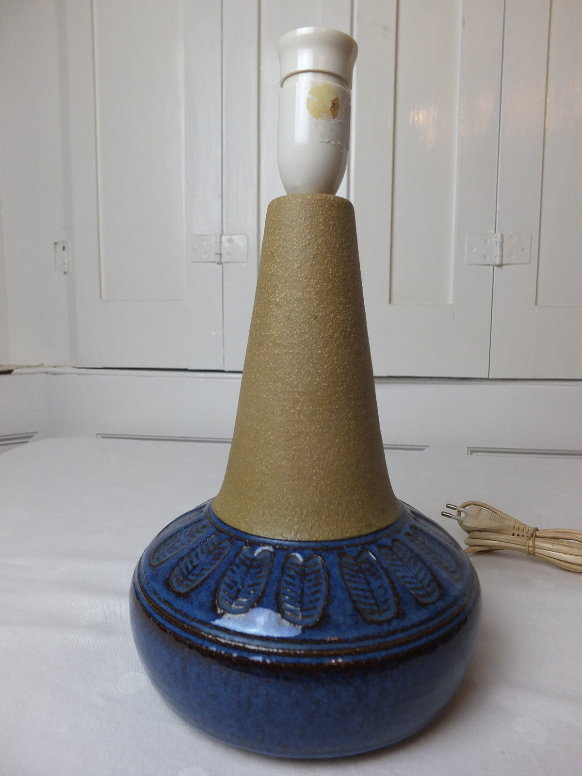 1960s Søholm Einar Johansen Danish Lamp, Stentoj Bornholm, 3041, Scandinavian Design, lighting, earthy pottery ceramic, table or desk lamp
