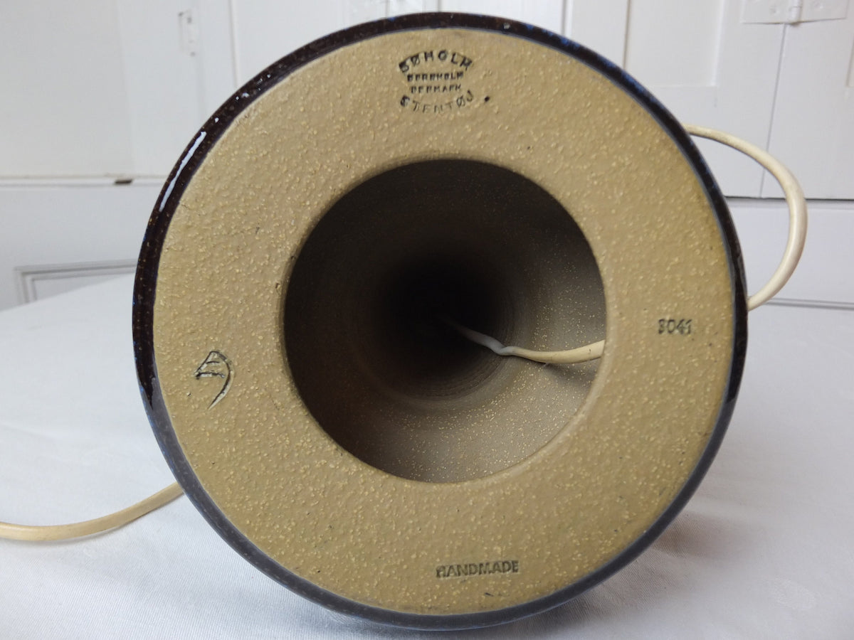 1960s Søholm Einar Johansen Danish Lamp, Stentoj Bornholm, 3041, Scandinavian Design, lighting, earthy pottery ceramic, table or desk lamp