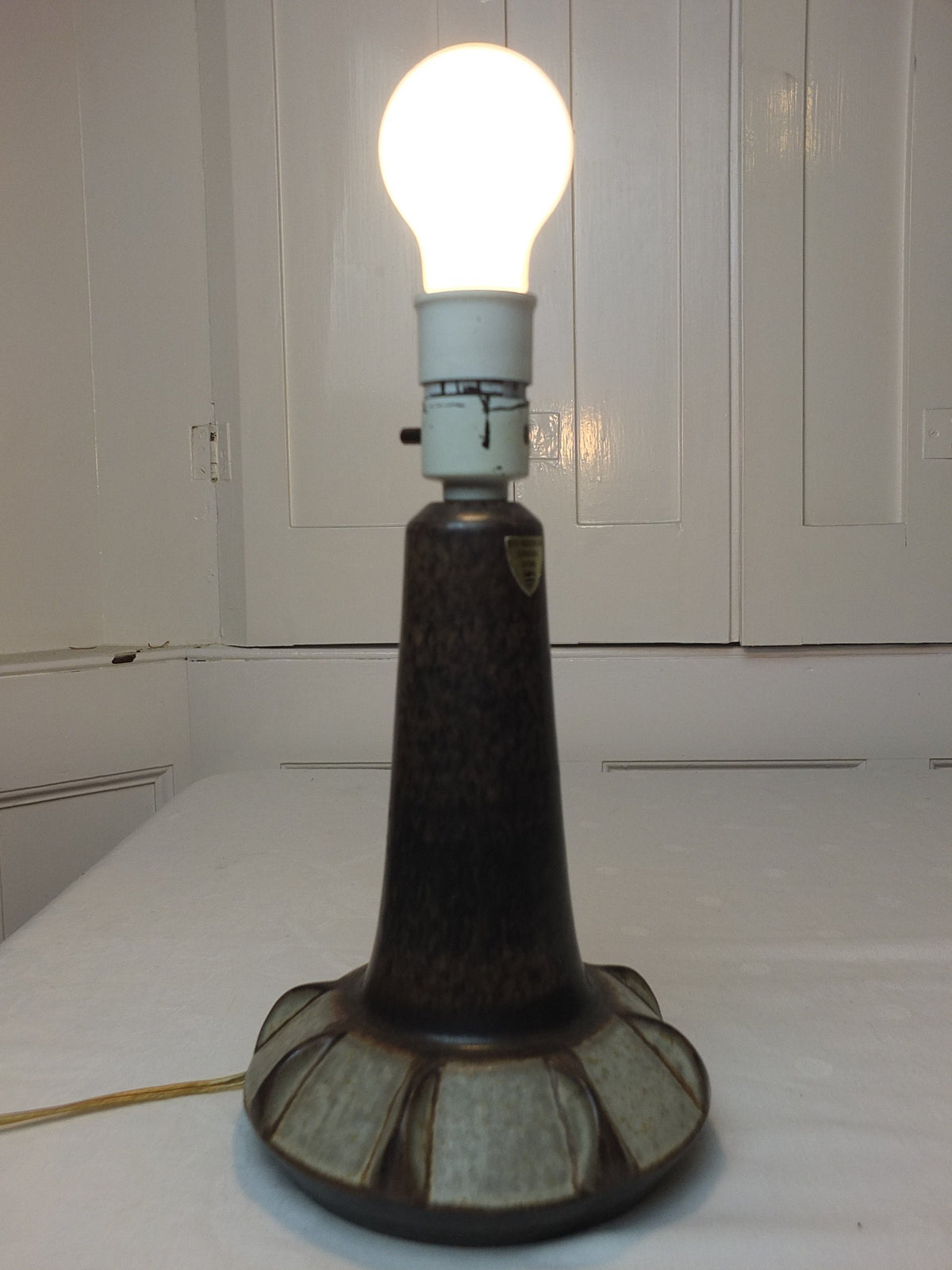 1960s Michael Andersen & Sons Danish Lamp, 6450, Scandinavian Design, lighting, earthy pottery ceramic, table or desk lamp