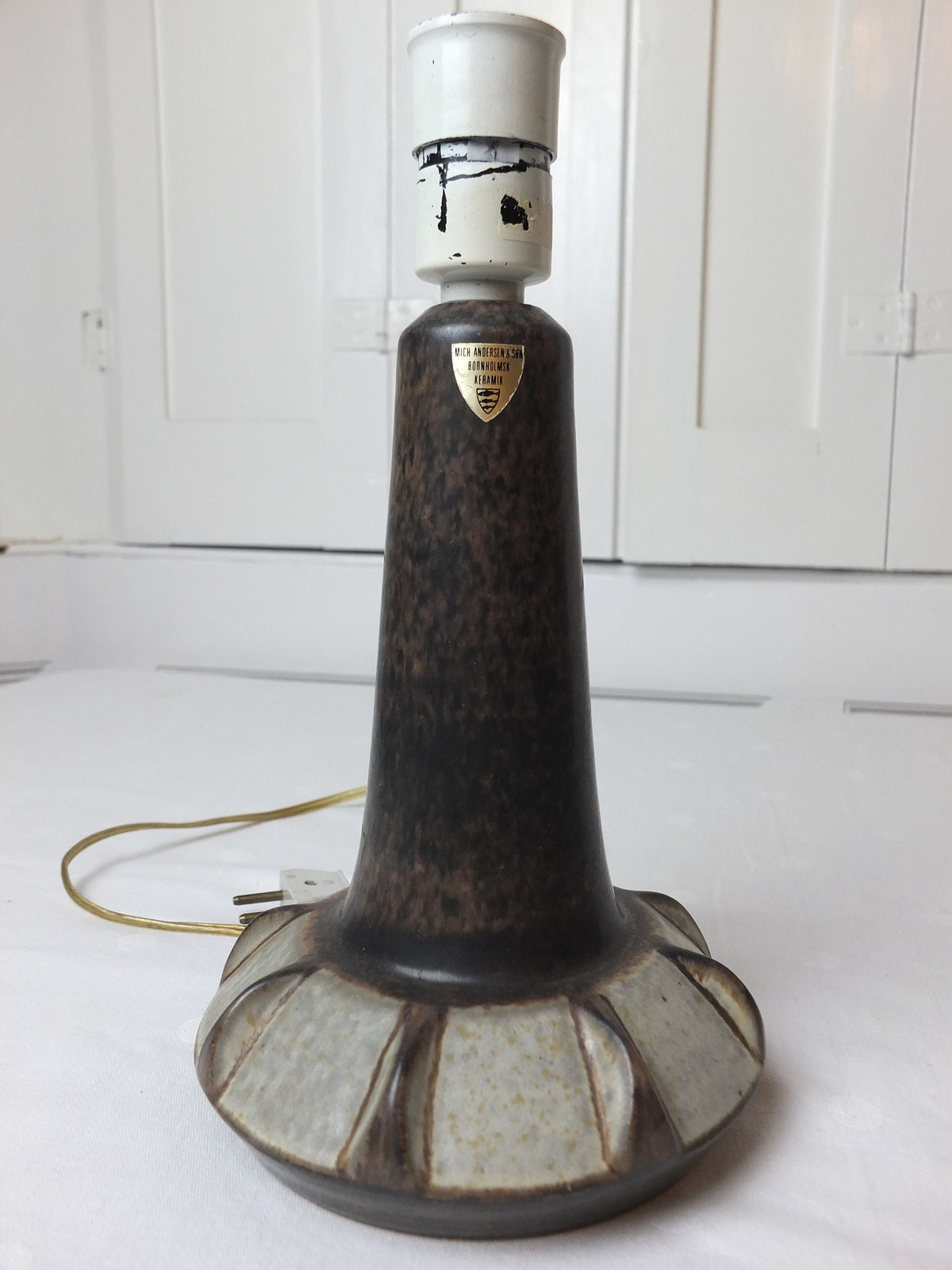 1960s Michael Andersen & Sons Danish Lamp, 6450, Scandinavian Design, lighting, earthy pottery ceramic, table or desk lamp