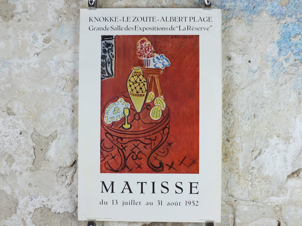 1952 Henri Matisse Poster, Interior in Venetian Red, Fauvism, Modernism, Post-Impressionism expressionism, gallery exhibition wall art decor