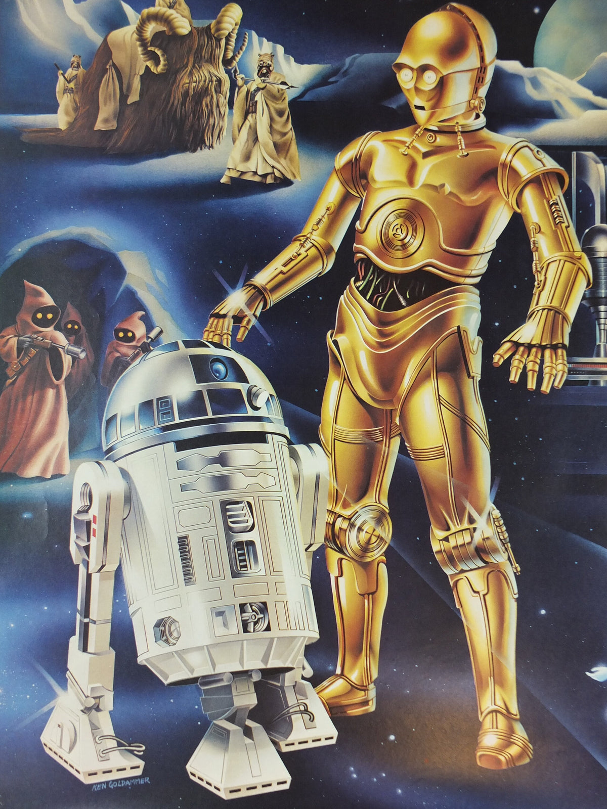 1978 Star Wars Poster, Proctor & Gamble, See Threepio C3PO, Artoo Deetoo R2D2, Princess Leia, advertising Cascade Cheer Dawn, wall art decor