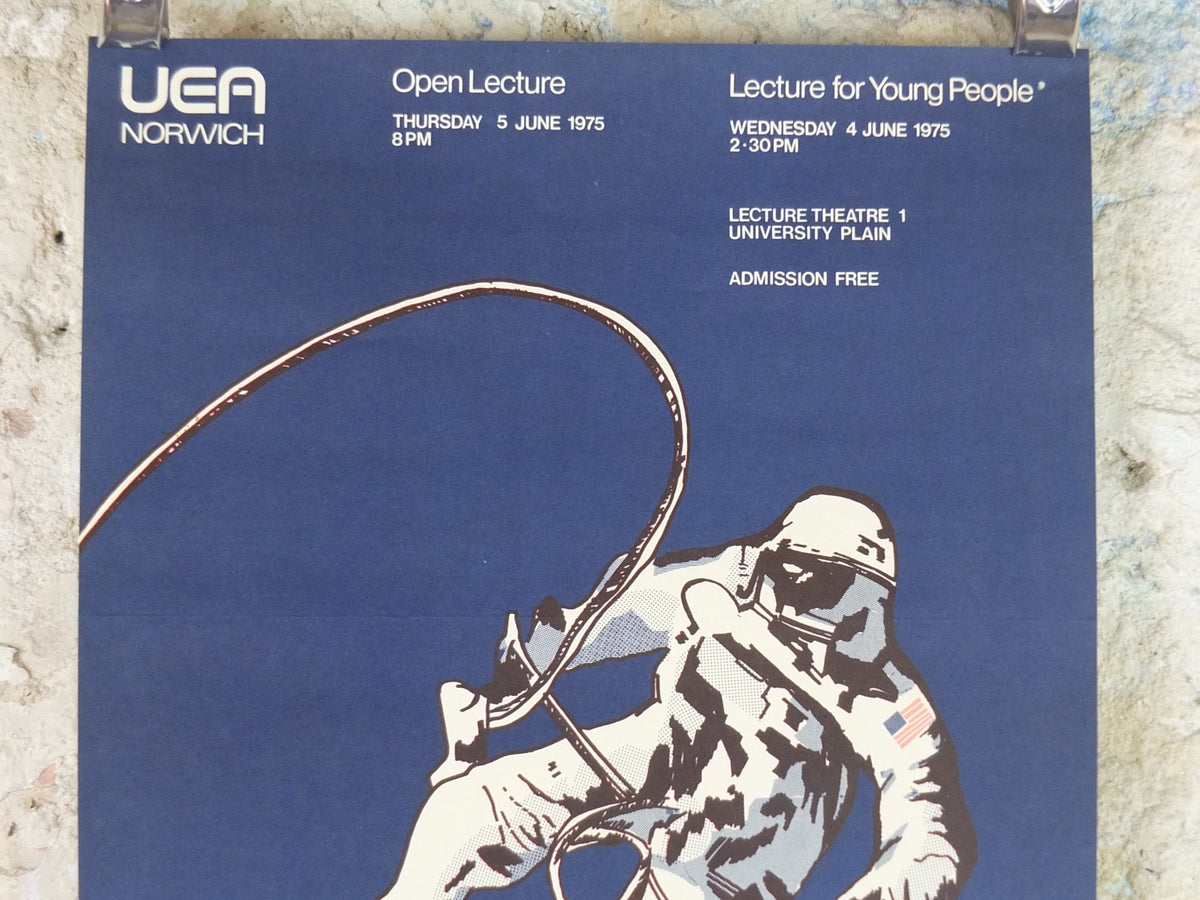 1975 Space Poster, Apollo–Soyuz, Man in Space during 70s & 80s, joint American Russian venture, UEA Norwich, Rocketry, wall art decor