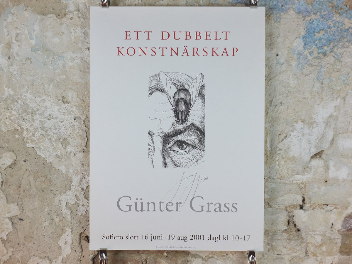 2001 Gunter Grass Poster, Eye & Fly, Sofiero Castle, Helsingborg, Sweden, gallery exhibition, wall art decor
