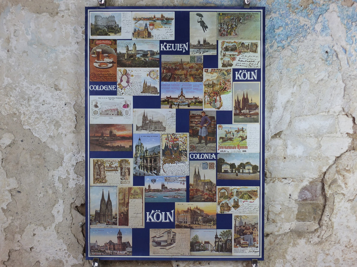 1976 Koln Travel Poster, Keulen, Cologne, Germany, montage, Deutschland plakat, travel tourism holiday vacation wall art decor