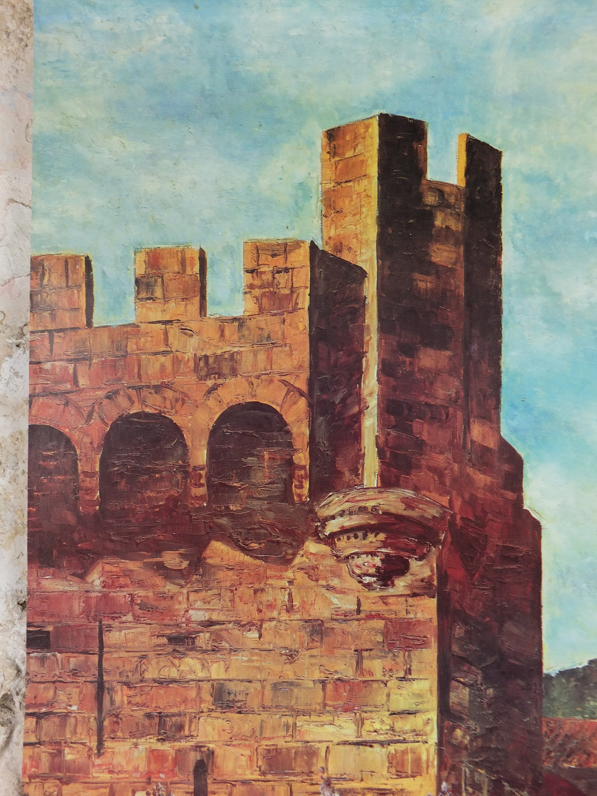 1980 Château de Gaussan Travel Poster, by Michel Saugen?, 14th century castle near Narbonne, travel tourism, wall art decor
