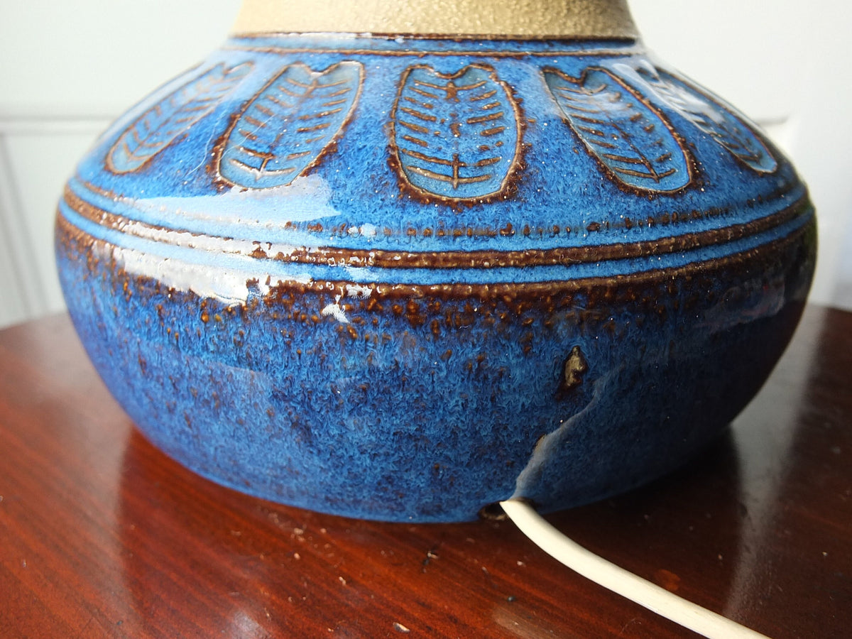 1960s Søholm Einar Johansen Danish Lamp, Stentoj Bornholm, 3041, Scandinavian Design, lighting, earthy pottery ceramic, table or desk lamp