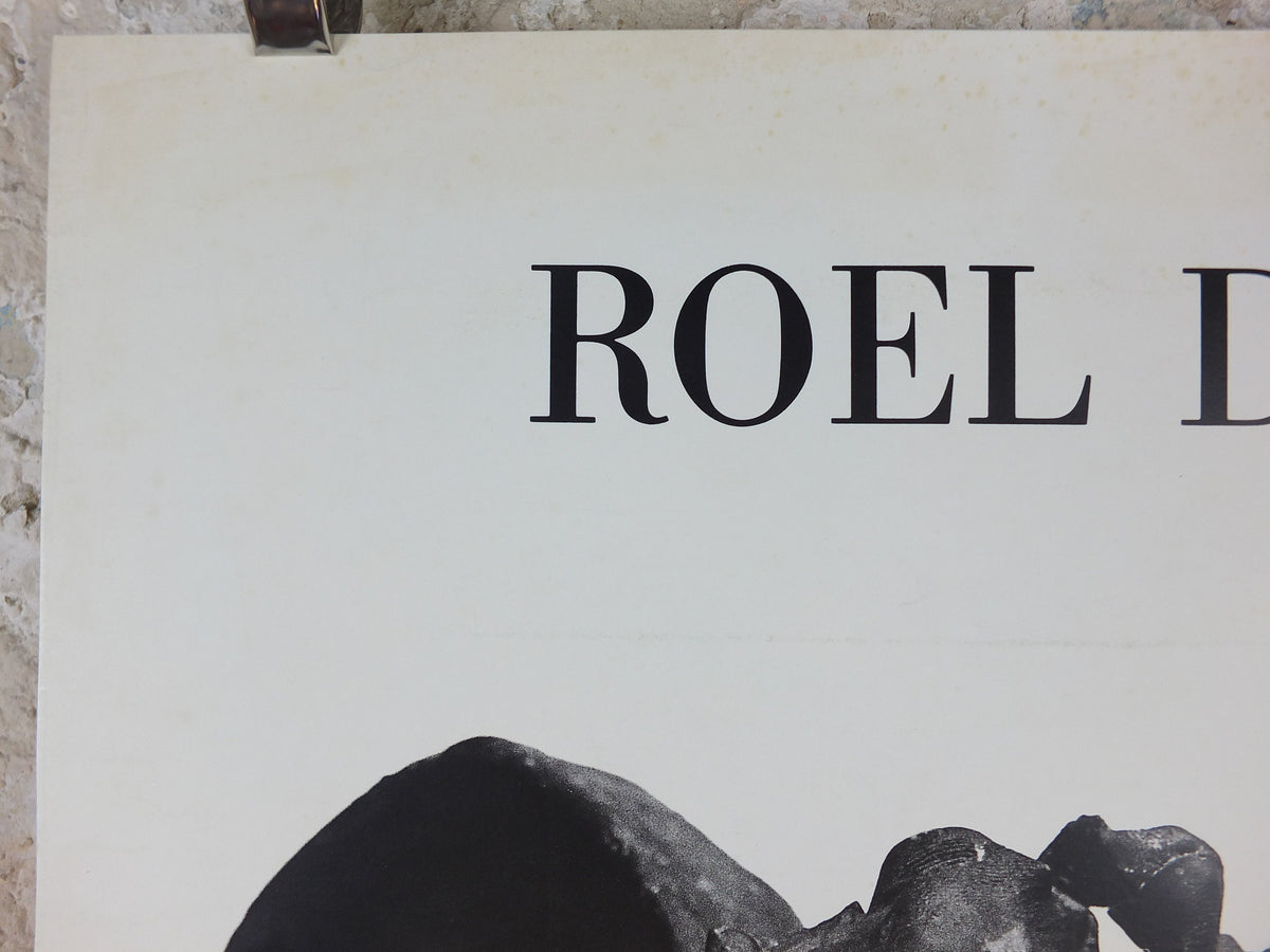 1986 Roel D'Haese Poster, Montezuma 1981 in bronze, Surrealist sculpture, at Chateau de Tanlay, artist gallery exhibition, wall art decor