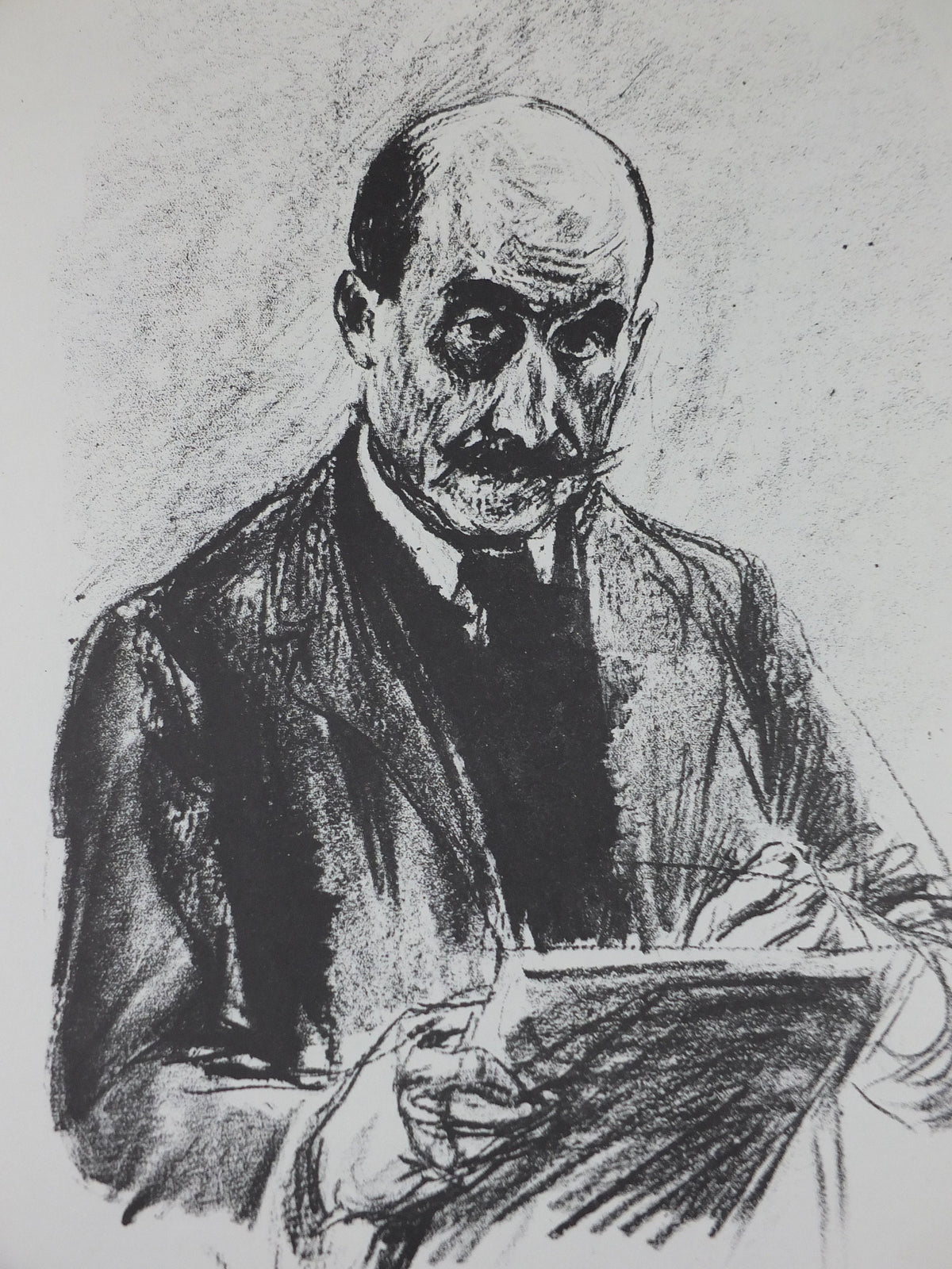 1984 Max Liebermann Poster, Self Portrait with Drawing Pad 1912, Berlin Secession expressionist, artist gallery exhibition, wall art decor