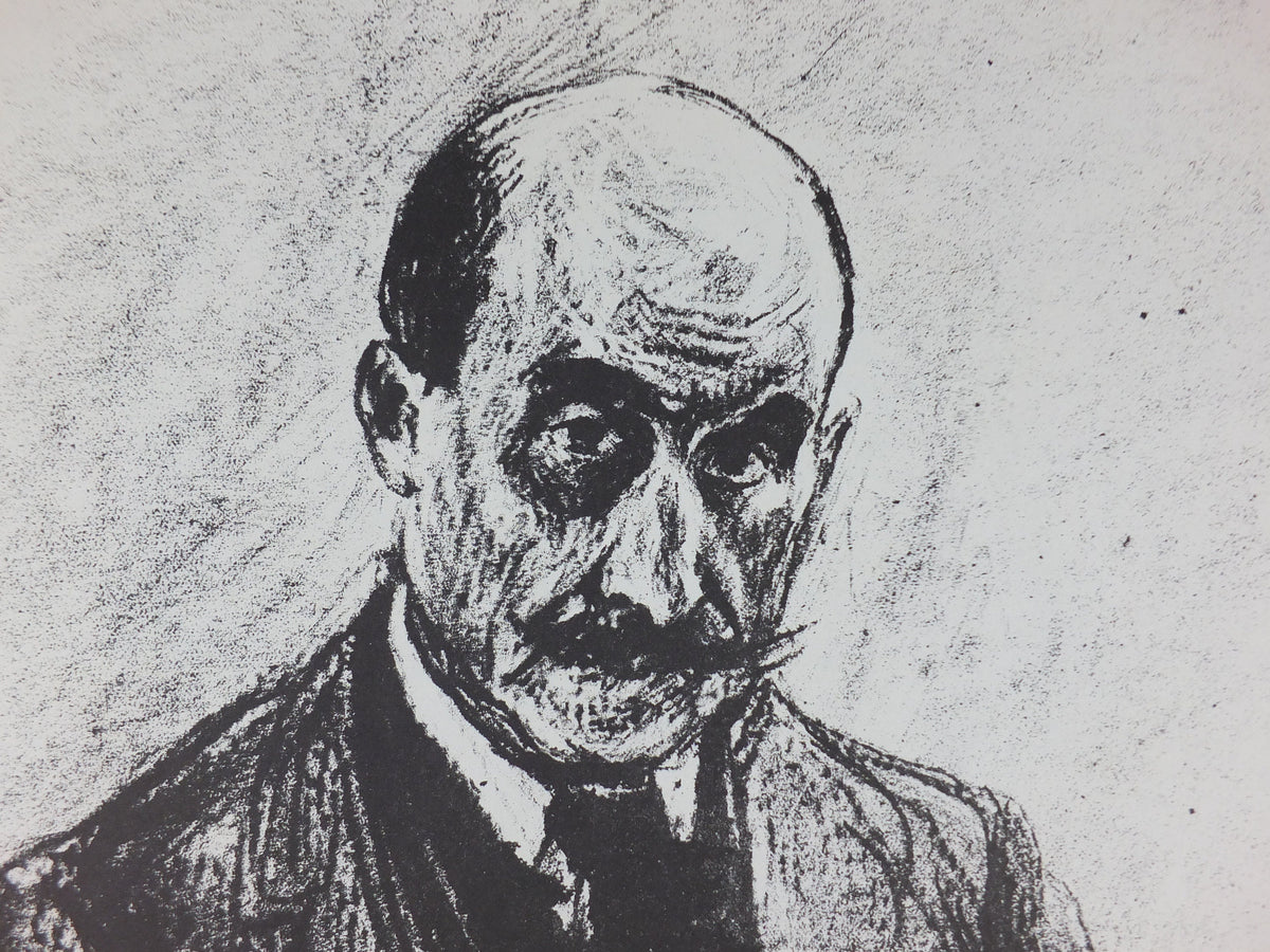 1984 Max Liebermann Poster, Self Portrait with Drawing Pad 1912, Berlin Secession expressionist, artist gallery exhibition, wall art decor