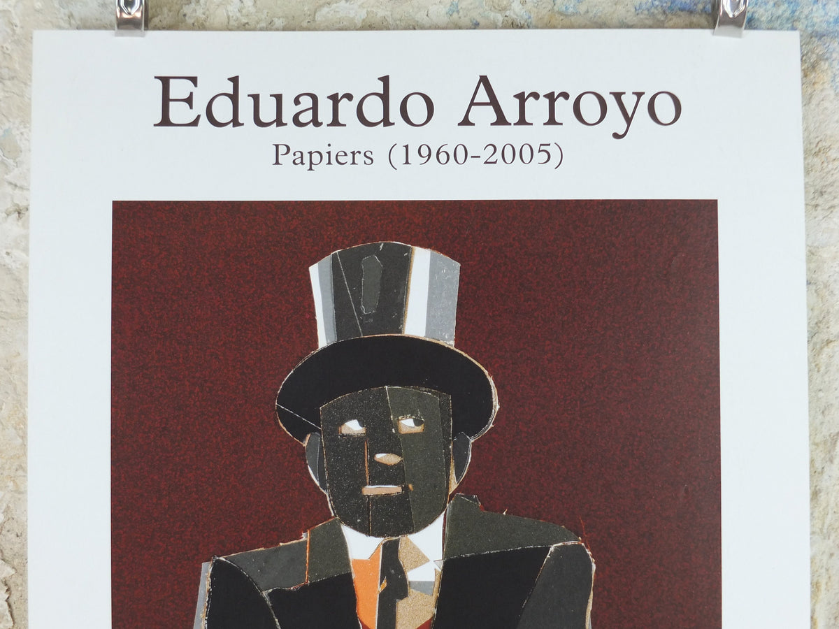 2005 Eduardo Arroyo Poster, Man in Top Hat, Pop Art, gallery exhibition wall art decor