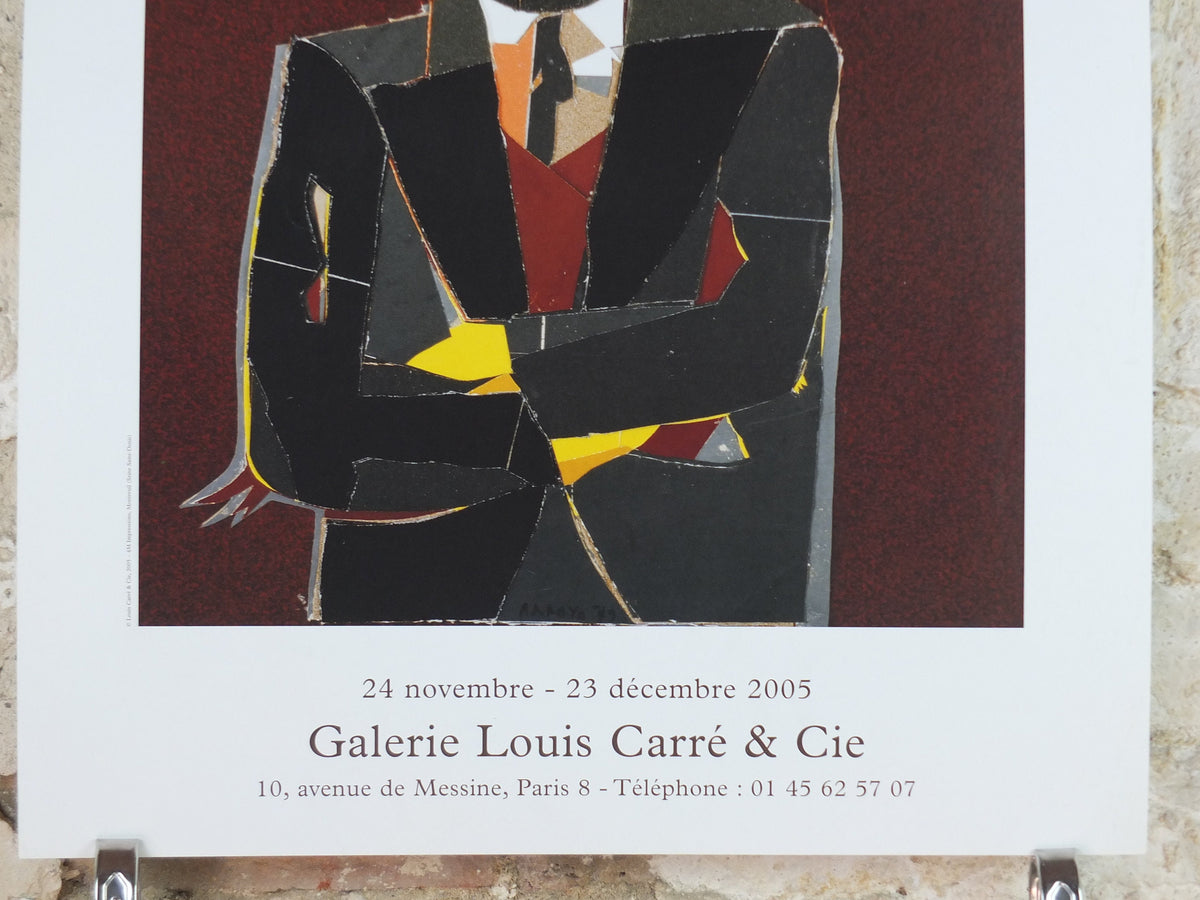 2005 Eduardo Arroyo Poster, Man in Top Hat, Pop Art, gallery exhibition wall art decor