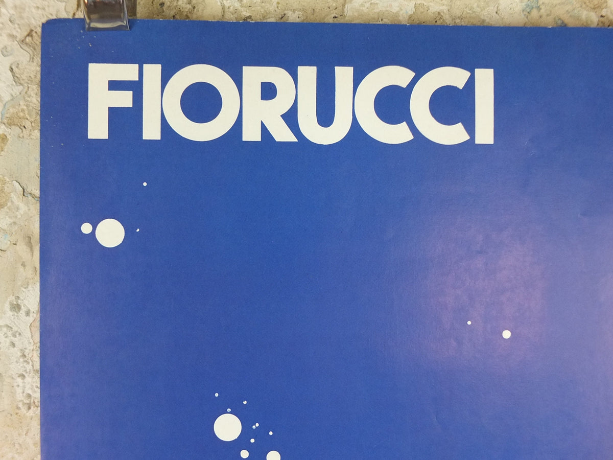 1980s Fiorucci rare Poster, Santa Claus on Xmas Eve in space, Apollo Command Module, Italian fashion label, advertising retro wall art decor