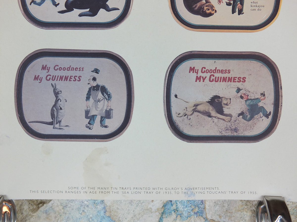 1990s Guinness Toucan Concept Poster, by John Gilroy, Gilroy Tin Trays from 1935-1955, Advertising campaign Wall art retro decor