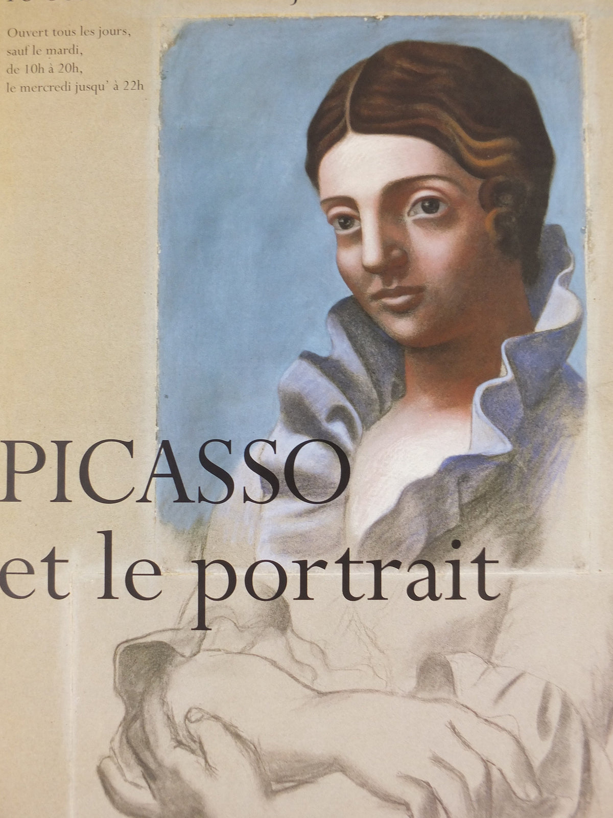 1996 Pablo Picasso Poster, "Portrait d'Olga" 1921, Grand Palais, Paris, Impression gallery exhibition, wall art decor