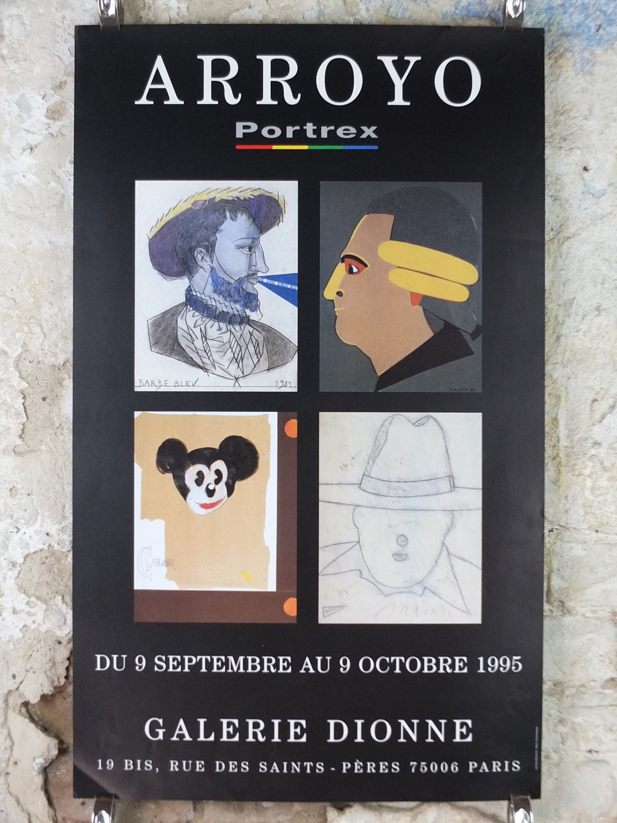 1995 Carlos Arroyo Poster, Mickey Mouse-Cristobal Colon 1992, Pop Art, gallery exhibition, wall art decor