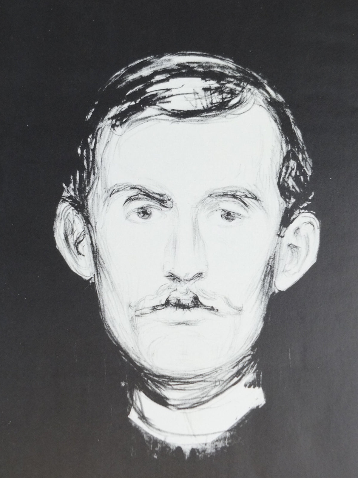 1995 Edvard Munch Poster, Self Portrait with skeleton arm 1895, Munch Museum, Expressionism, Symbolism, gallery exhibition, wall art decor