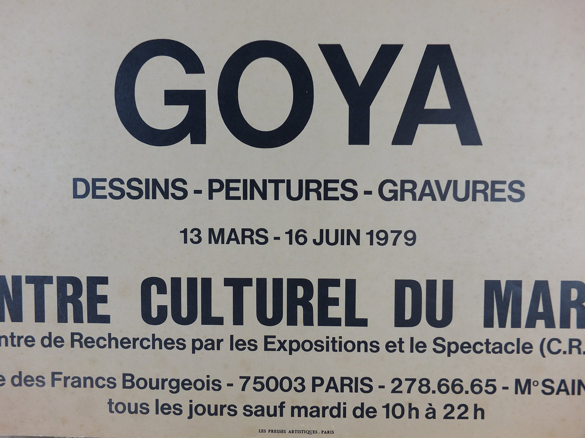 1979 Francisco Goya Poster, "A girl skipping" in black chalk, Romanticist artist gallery exhibition, wall art decor
