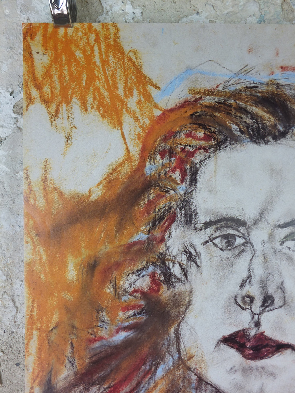1987 Antonin Artaud Poster, Portrait de Minouche Pastier, Centre Georges Pompidou, avante-garde, abstract, gallery exhibition wall art decor