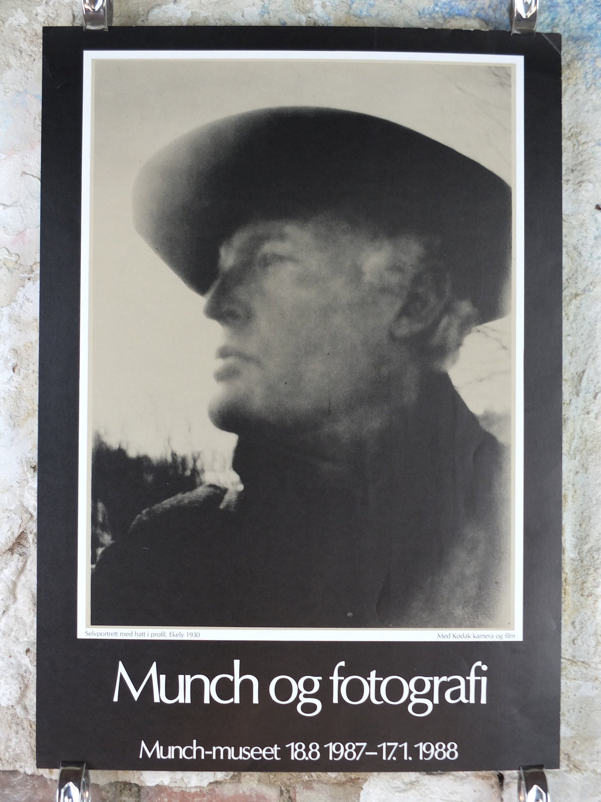 1987 Edvard Munch Poster, Self Portrait at Ekely 1930, Photography Munch Museum, Expressionism Symbolism, gallery exhibition, wall art decor