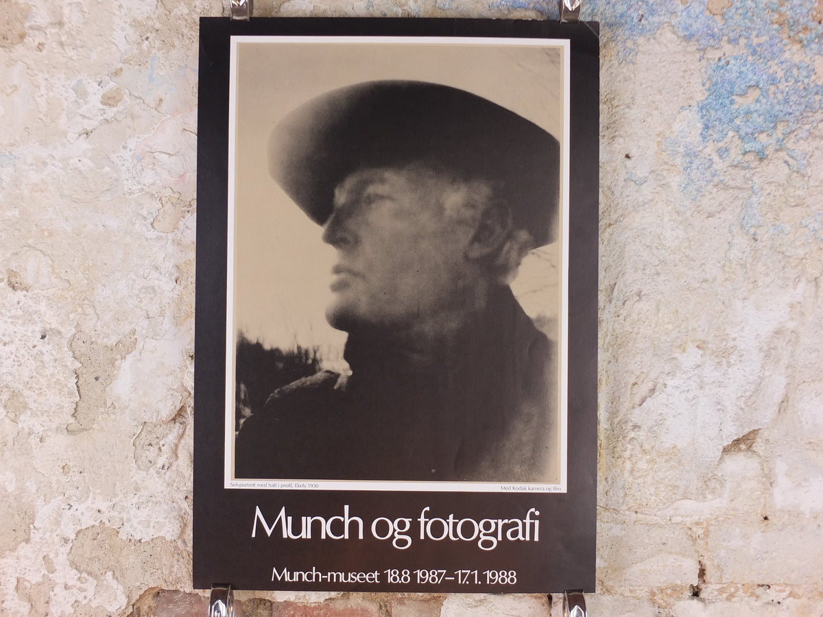 1987 Edvard Munch Poster, Self Portrait at Ekely 1930, Photography Munch Museum, Expressionism Symbolism, gallery exhibition, wall art decor