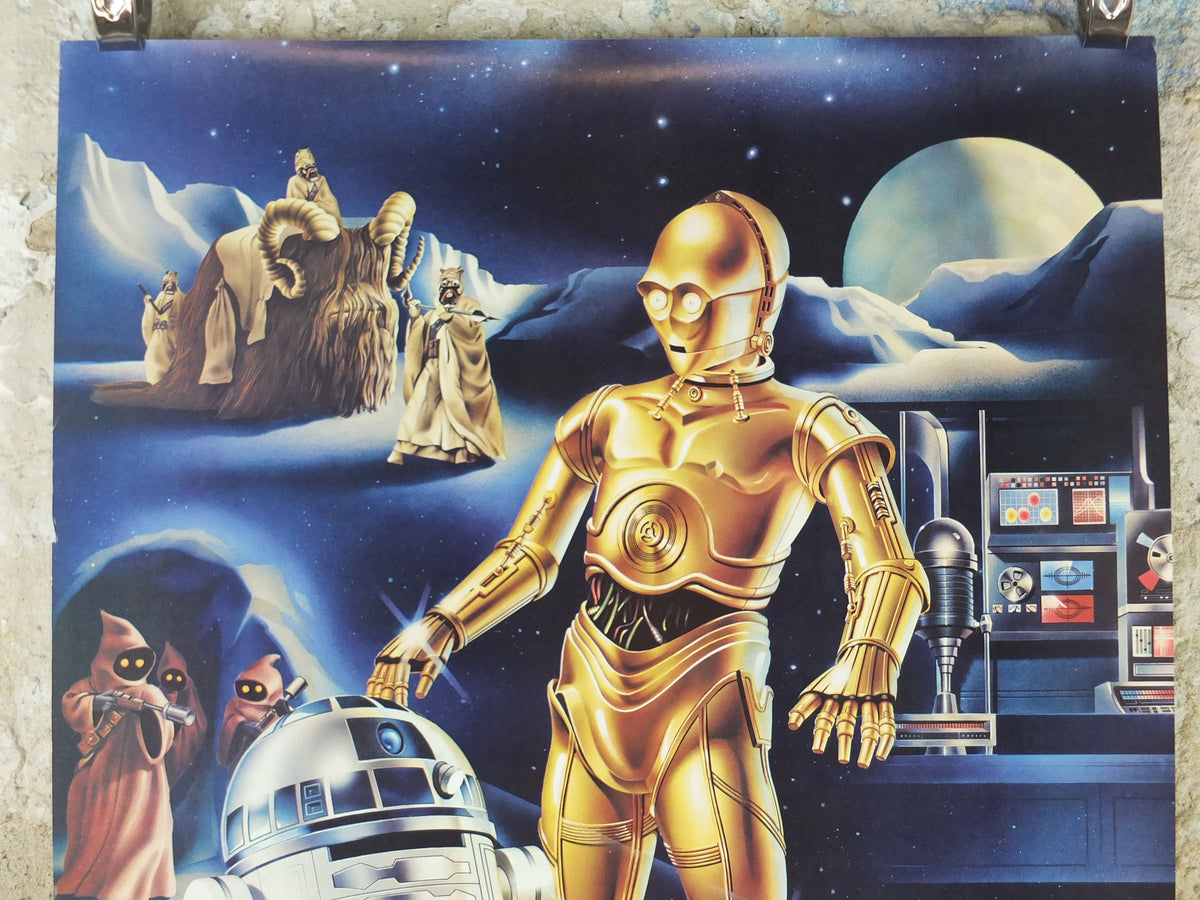1978 Star Wars Poster, Proctor & Gamble, See Threepio C3PO, Artoo Deetoo R2D2, Princess Leia, advertising Cascade Cheer Dawn, wall art decor