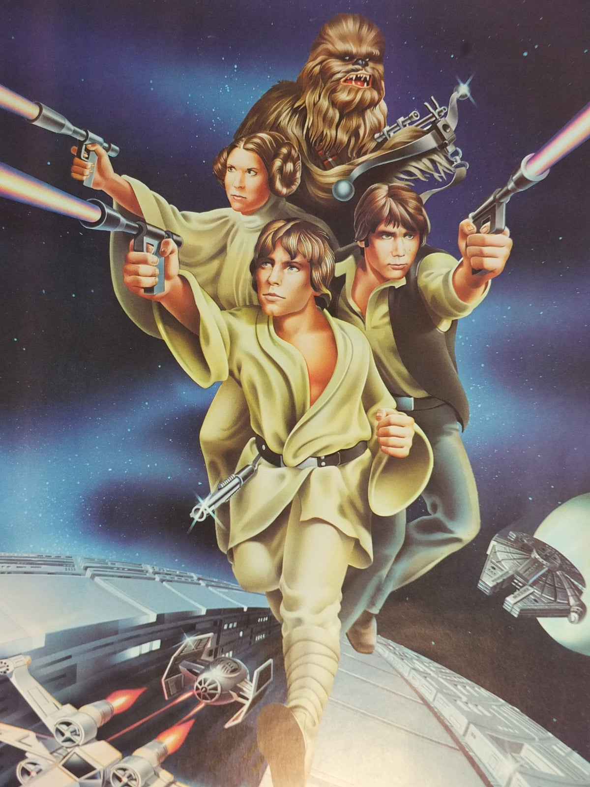 1978 Star Wars Poster, Proctor & Gamble, Luke Skywalker, Han Solo, Chewbacca, Princess Leia, advertising Cascade Cheer Dawn, wall art decor