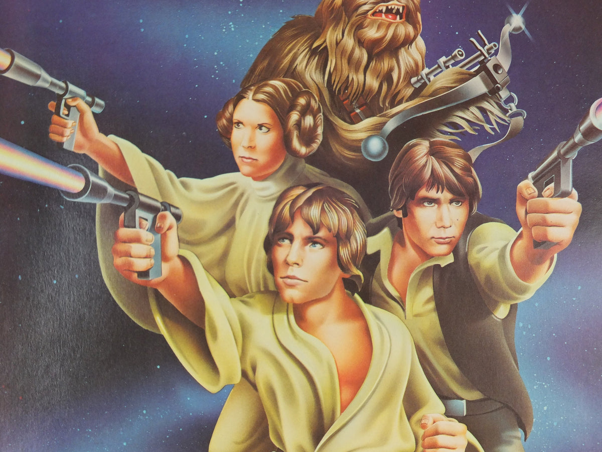 1978 Star Wars Poster, Proctor & Gamble, Luke Skywalker, Han Solo, Chewbacca, Princess Leia, advertising Cascade Cheer Dawn, wall art decor