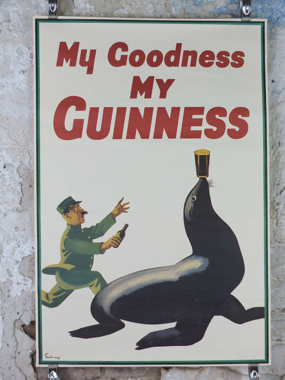 Vintage Guinness Poster, My Goodness My Guinness, Seal, from Guinness Museum, 1935 Advertising campaign Wall art by Gilroy retro decor 1990s