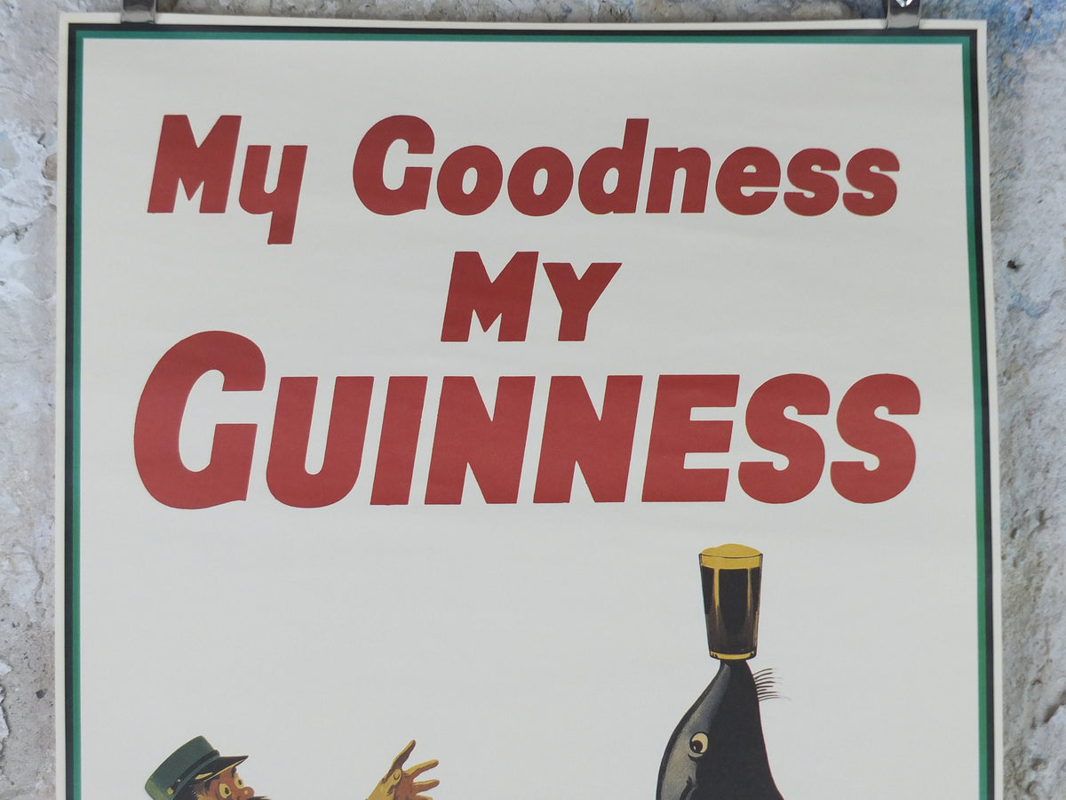 Vintage Guinness Poster, My Goodness My Guinness, Seal, from Guinness Museum, 1935 Advertising campaign Wall art by Gilroy retro decor 1990s
