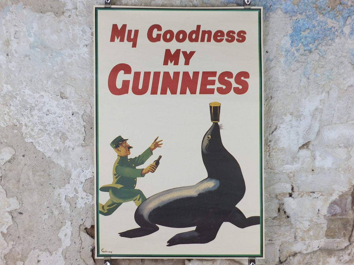 Vintage Guinness Poster, My Goodness My Guinness, Seal, from Guinness Museum, 1935 Advertising campaign Wall art by Gilroy retro decor 1990s