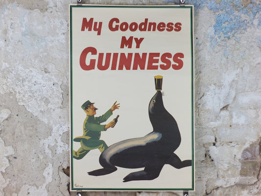Vintage Guinness Poster, My Goodness My Guinness, Seal, from Guinness Museum, 1935 Advertising campaign Wall art by Gilroy retro decor 1990s