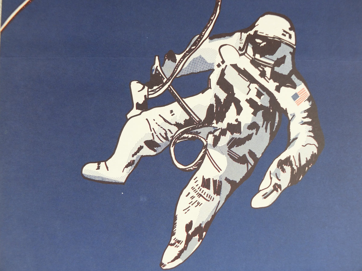 1975 Space Poster, Apollo–Soyuz, Man in Space during 70s & 80s, joint American Russian venture, UEA Norwich, Rocketry, wall art decor