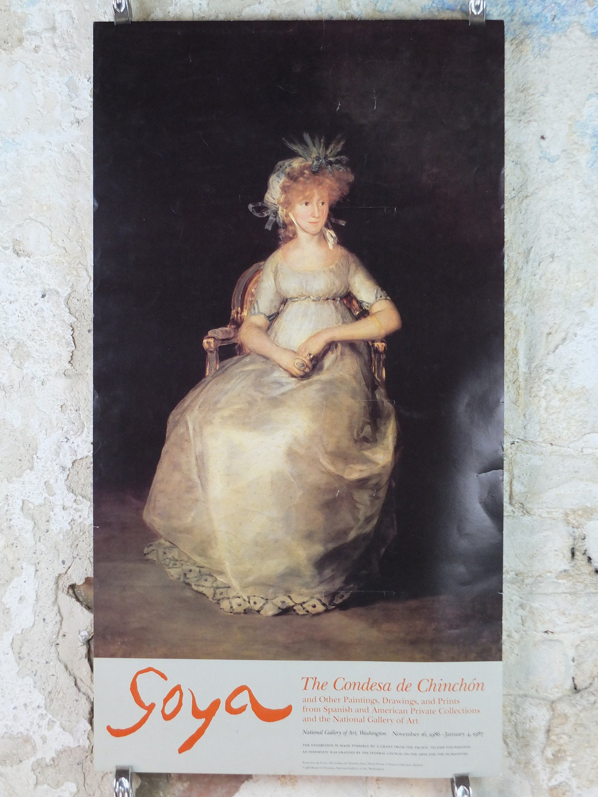 1986 Francisco Goya, "The Condesa de Chinchon" 1800, National Gallery Art Washington, Romanticist artist gallery exhibition, wall art decor