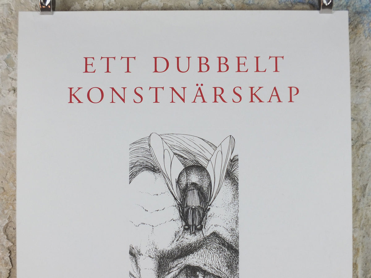 2001 Gunter Grass Poster, Eye & Fly, Sofiero Castle, Helsingborg, Sweden, gallery exhibition, wall art decor