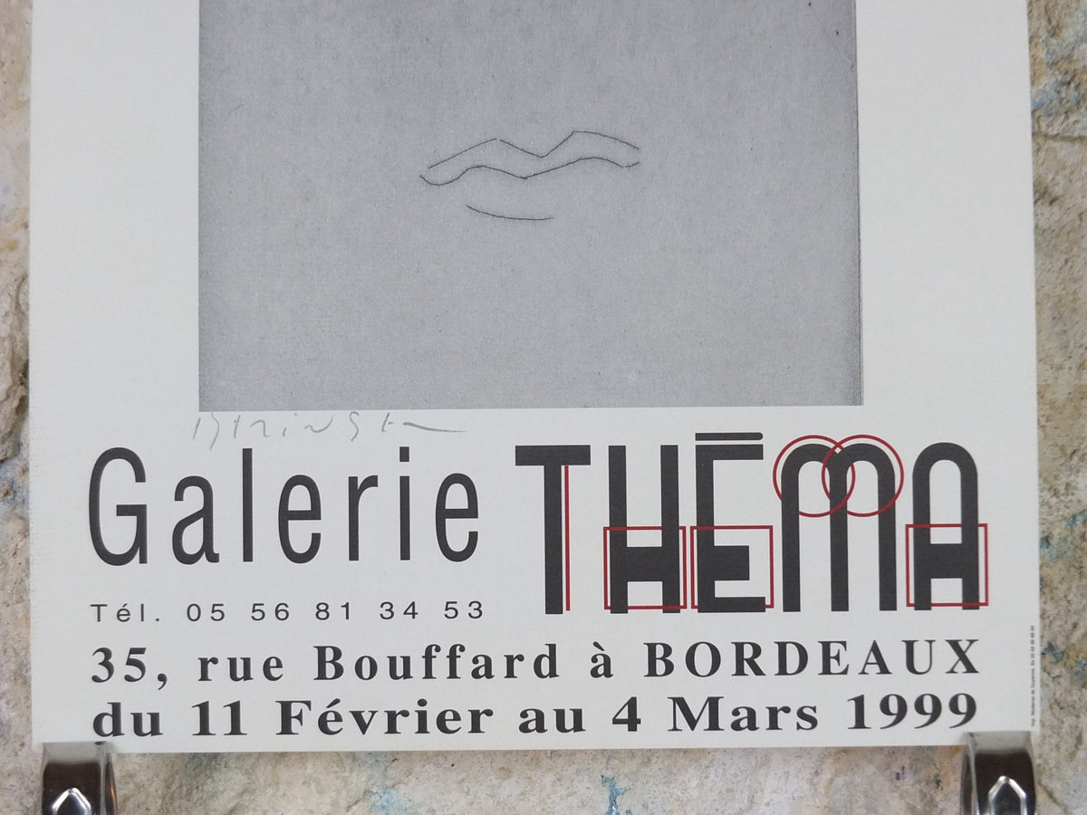 1999 Beringer Poster, Face of a Woman, Galerie Thema, Surrealism, Expressionism, gallery exhibition wall art decor