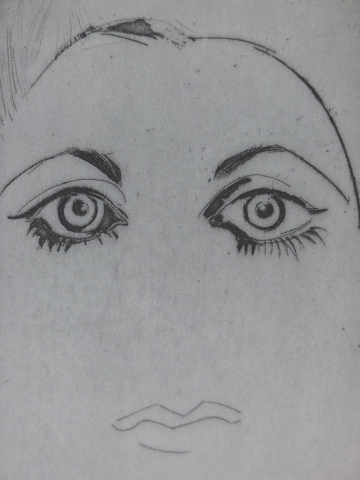 1999 Beringer Poster, Face of a Woman, Galerie Thema, Surrealism, Expressionism, gallery exhibition wall art decor