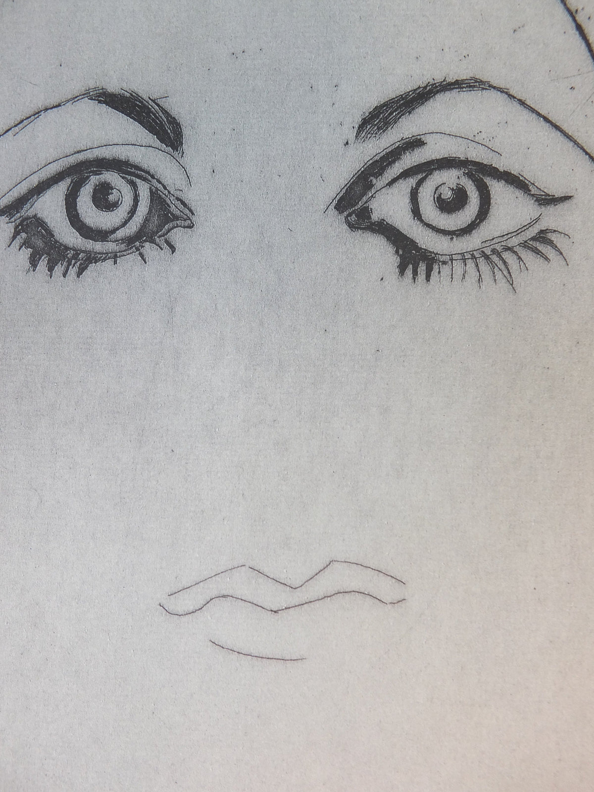 1999 Beringer Poster, Face of a Woman, Galerie Thema, Surrealism, Expressionism, gallery exhibition wall art decor