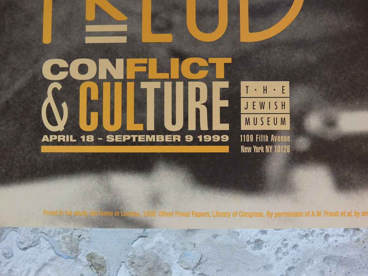1999 Sigmund Freud Poster, Psychiatrist, Conflict and Culture, The Jewish Museum, New York gallery exhibition, wall art decor