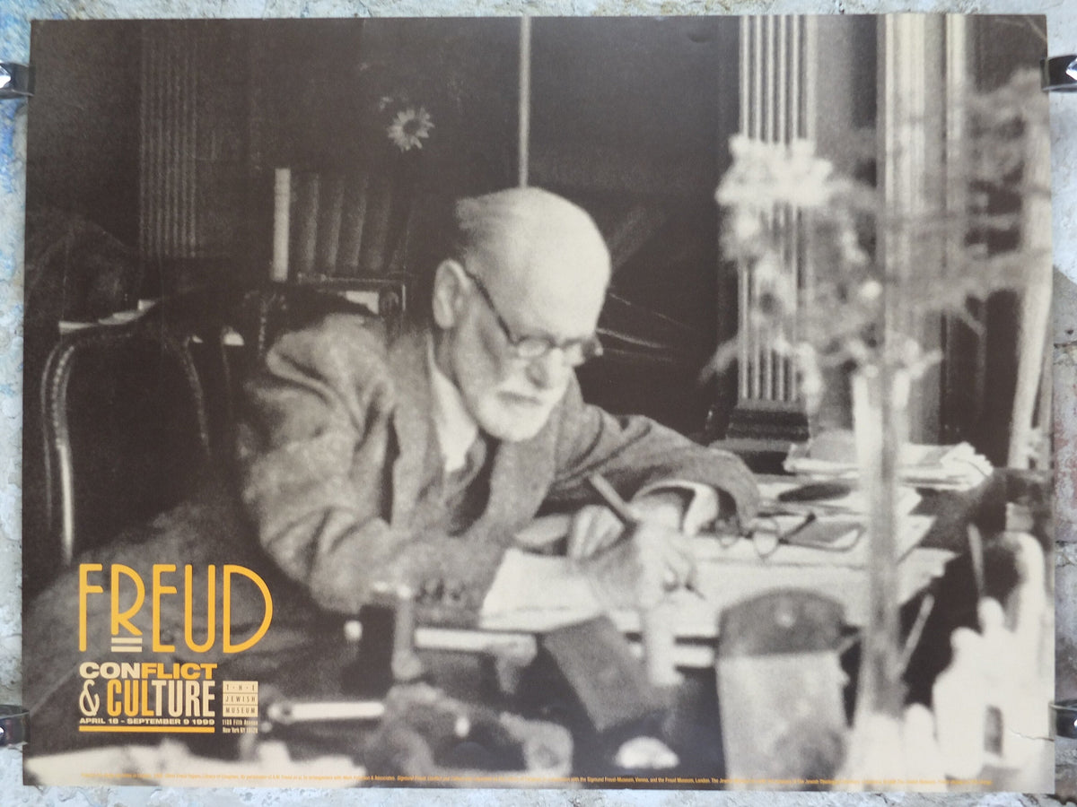 1999 Sigmund Freud Poster, Psychiatrist, Conflict and Culture, The Jewish Museum, New York gallery exhibition, wall art decor
