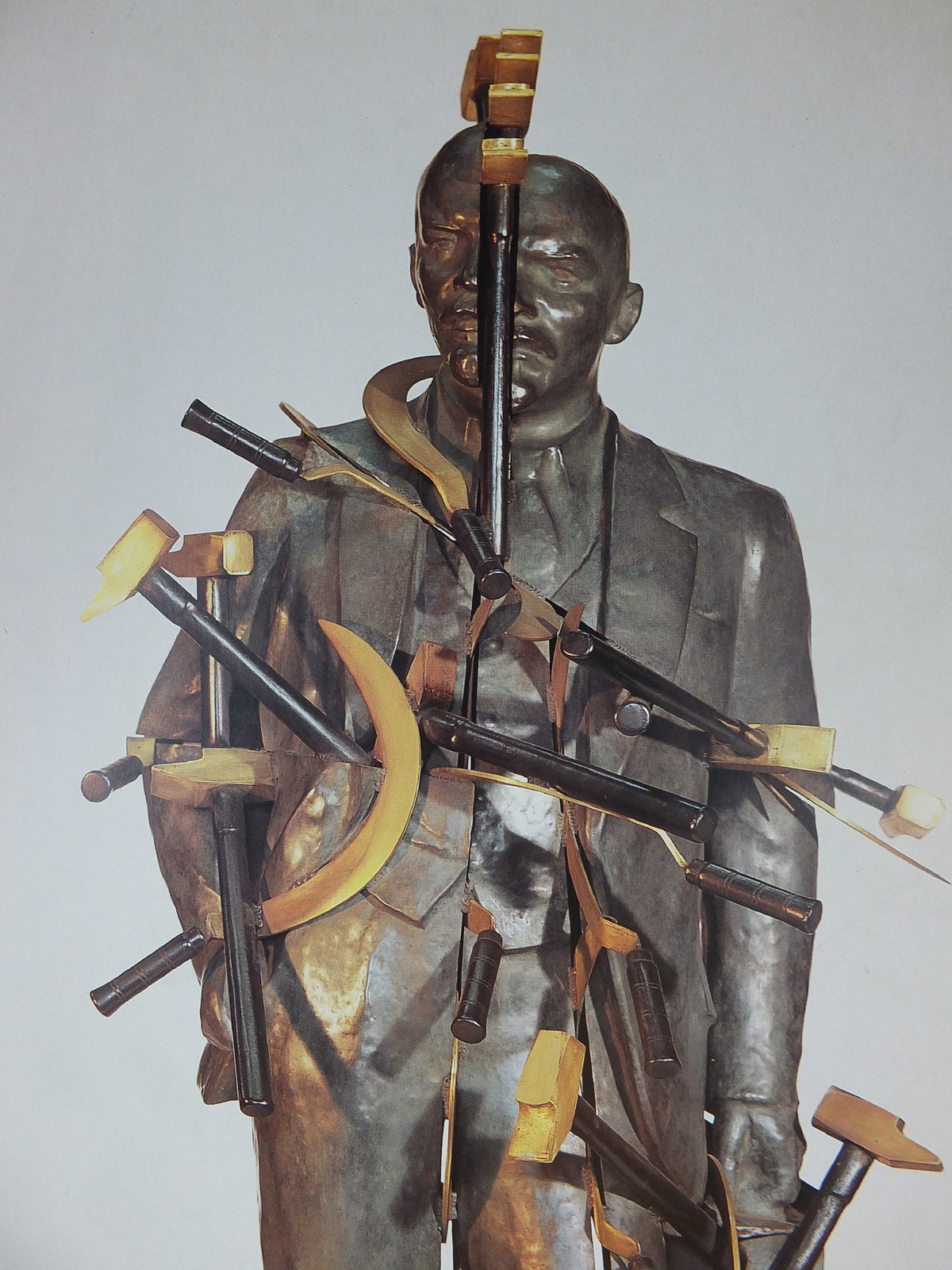 1998 Arman Poster, Variations sur un Lénine, Lenin, Hammer and Sickle, destruction/recomposition, gallery exhibition, wall art decor