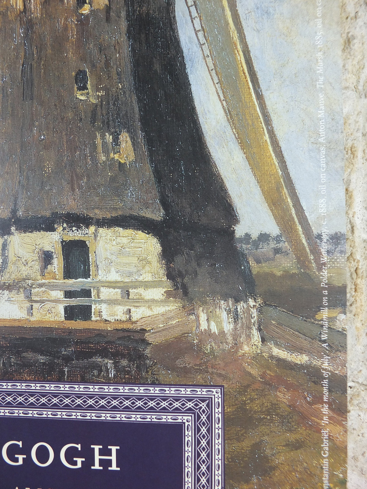 1998 Vincent Van Gogh Poster, "A windmill on the Poldar waterway" 1888 Post-Impressionism gallery exhibition, wall art decor