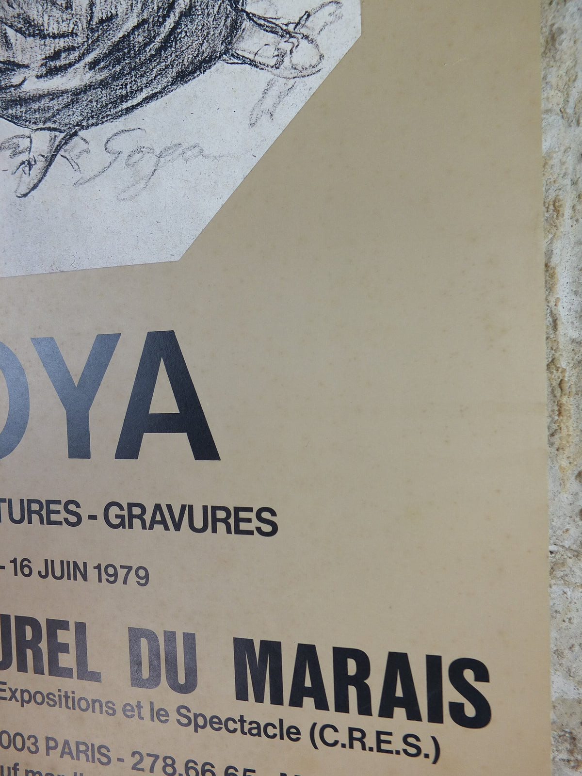 1979 Francisco Goya Poster, "A girl skipping" in black chalk, Romanticist artist gallery exhibition, wall art decor