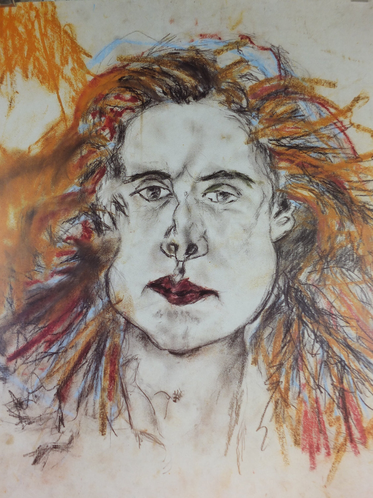 1987 Antonin Artaud Poster, Portrait de Minouche Pastier, Centre Georges Pompidou, avante-garde, abstract, gallery exhibition wall art decor