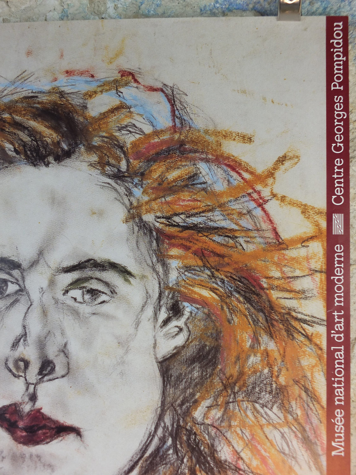 1987 Antonin Artaud Poster, Portrait de Minouche Pastier, Centre Georges Pompidou, avante-garde, abstract, gallery exhibition wall art decor